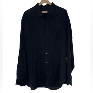 Tommy Bahama Black Long Sleeve Silk Wool Blend Button Down Sz. XL NWT!